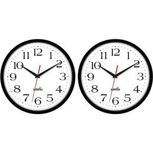 HIPPIH 2 Pack Silent Wall Clock, 10 Inch Non Ticking Quiet Digital Sweep